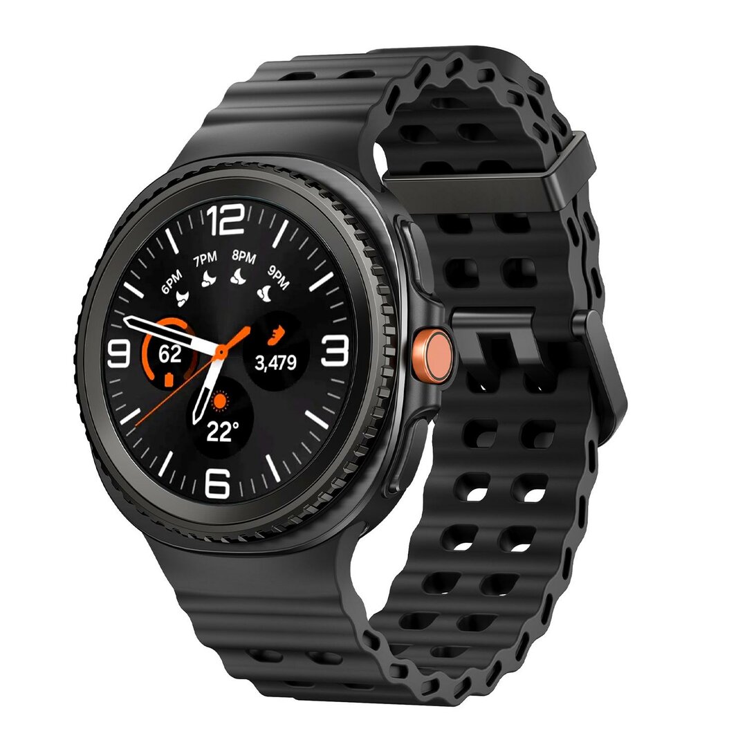 Marine siliconen band - Zwart - Samsung Galaxy Watch 8 - 40mm / 44mm