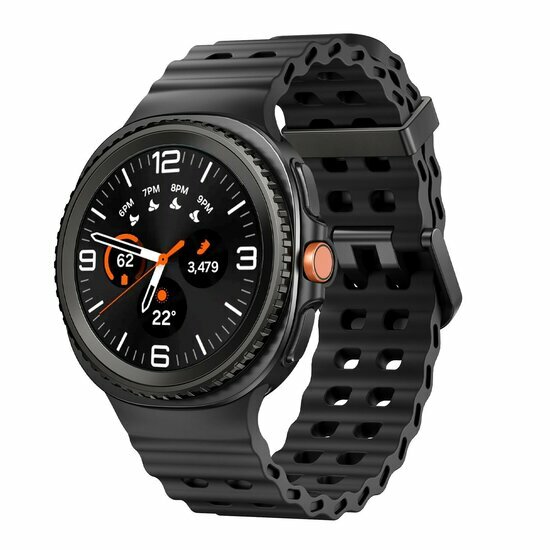 Marine siliconen band - Zwart - Samsung Galaxy Watch 8 Classic - 46mm