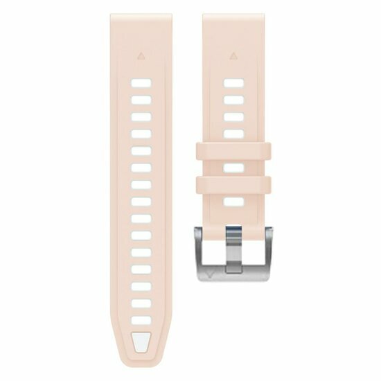 Siliconen bandje - Zalmroze met wit - Garmin Fenix 7s/6s/5s / Instinct 2s / Epix Pro Gen 2 (42mm)