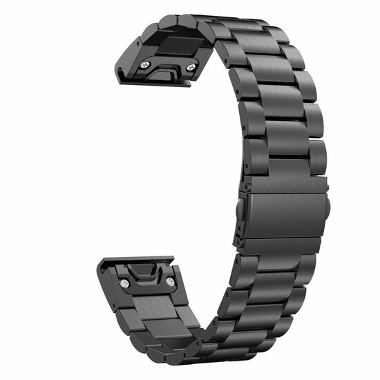 Stalen schakelband - Zwart - Garmin Fenix 7s/6s/5s / Instinct 2s / Epix Pro Gen 2 (42mm)