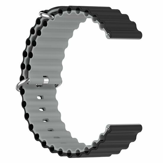 Garmin Forerunner 55 / 165 / 245 / 570 (42mm) / 645 - Ocean Style bandje - Zwart / grijs