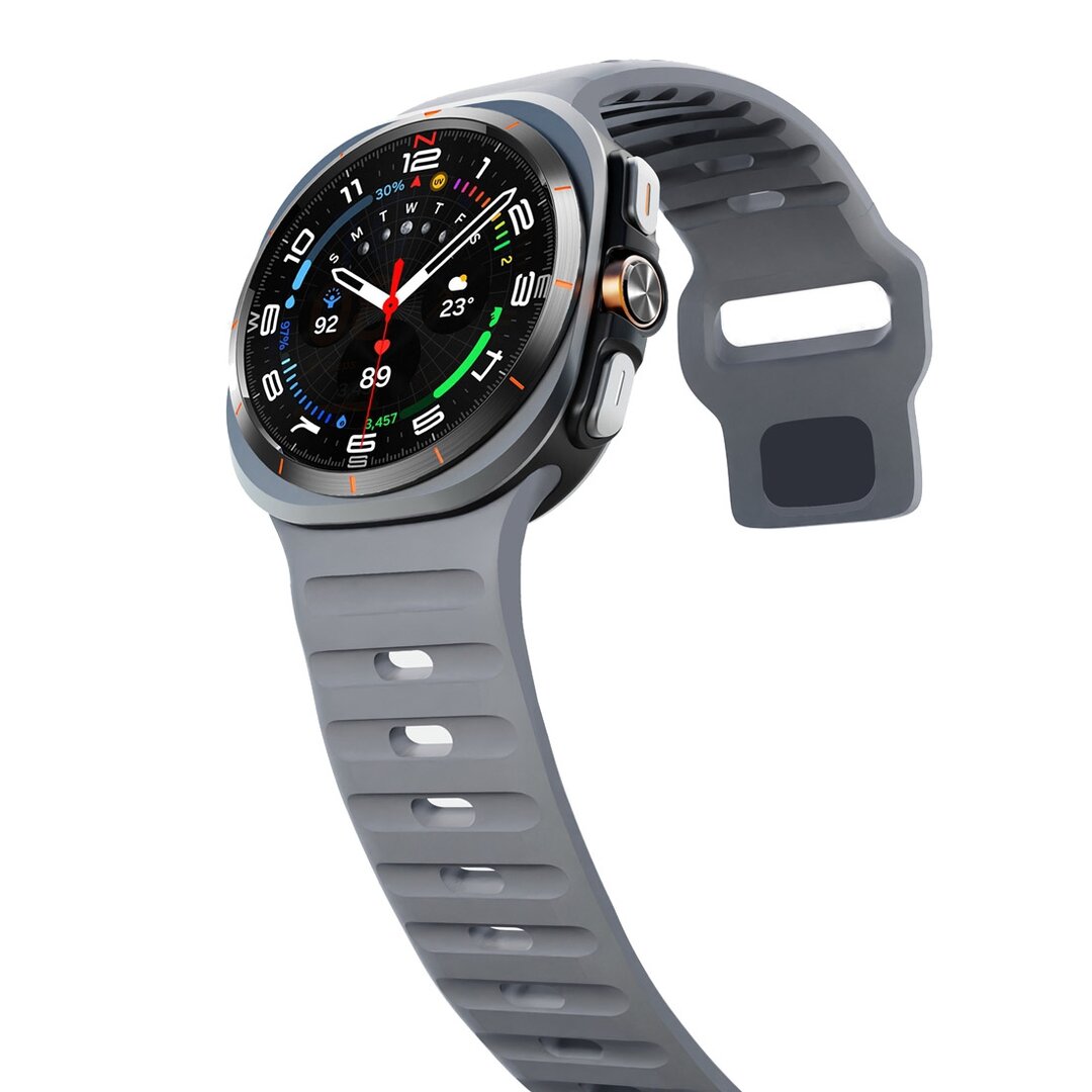 Wave siliconen bandje - Donkergrijs - Samsung Galaxy Watch Ultra 47mm
