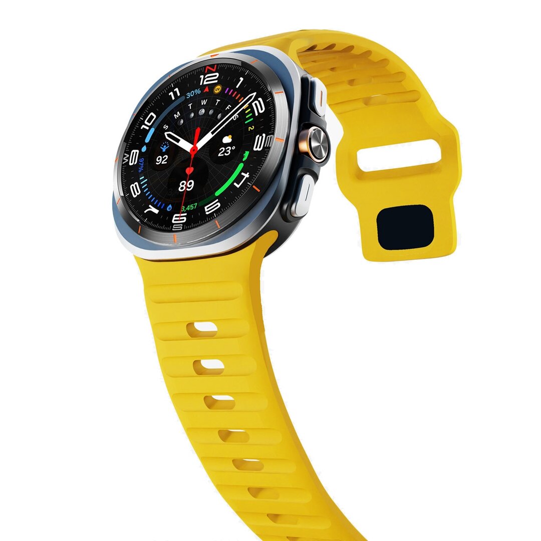 Wave siliconen bandje - Geel - Samsung Galaxy Watch Ultra 47mm