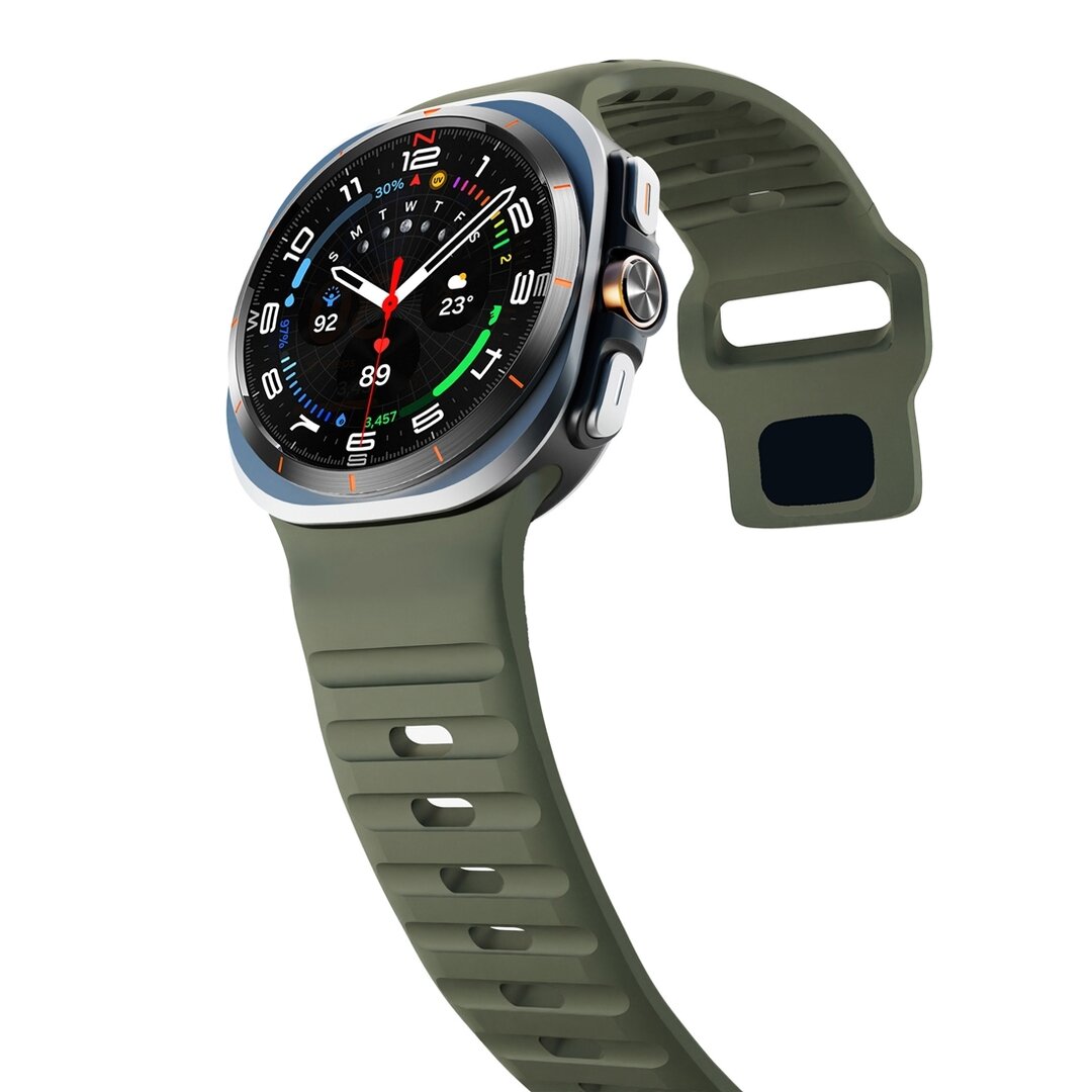 Wave siliconen bandje - Donkergroen - Samsung Galaxy Watch Ultra 47mm