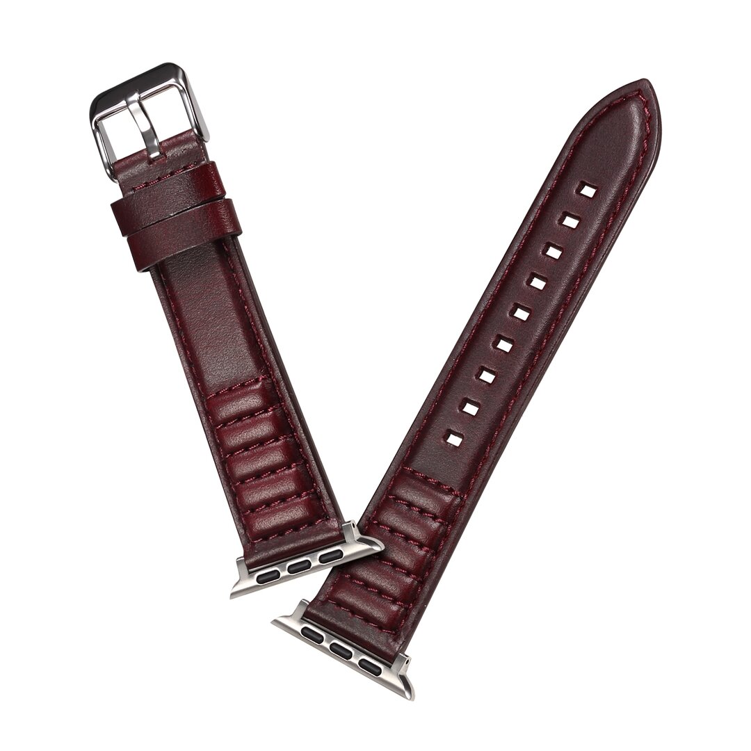 Oil Wax Leren band - Roodbruin - Geschikt voor Apple Watch 38mm / 40mm / 41mm&nbsp;/ 42mm