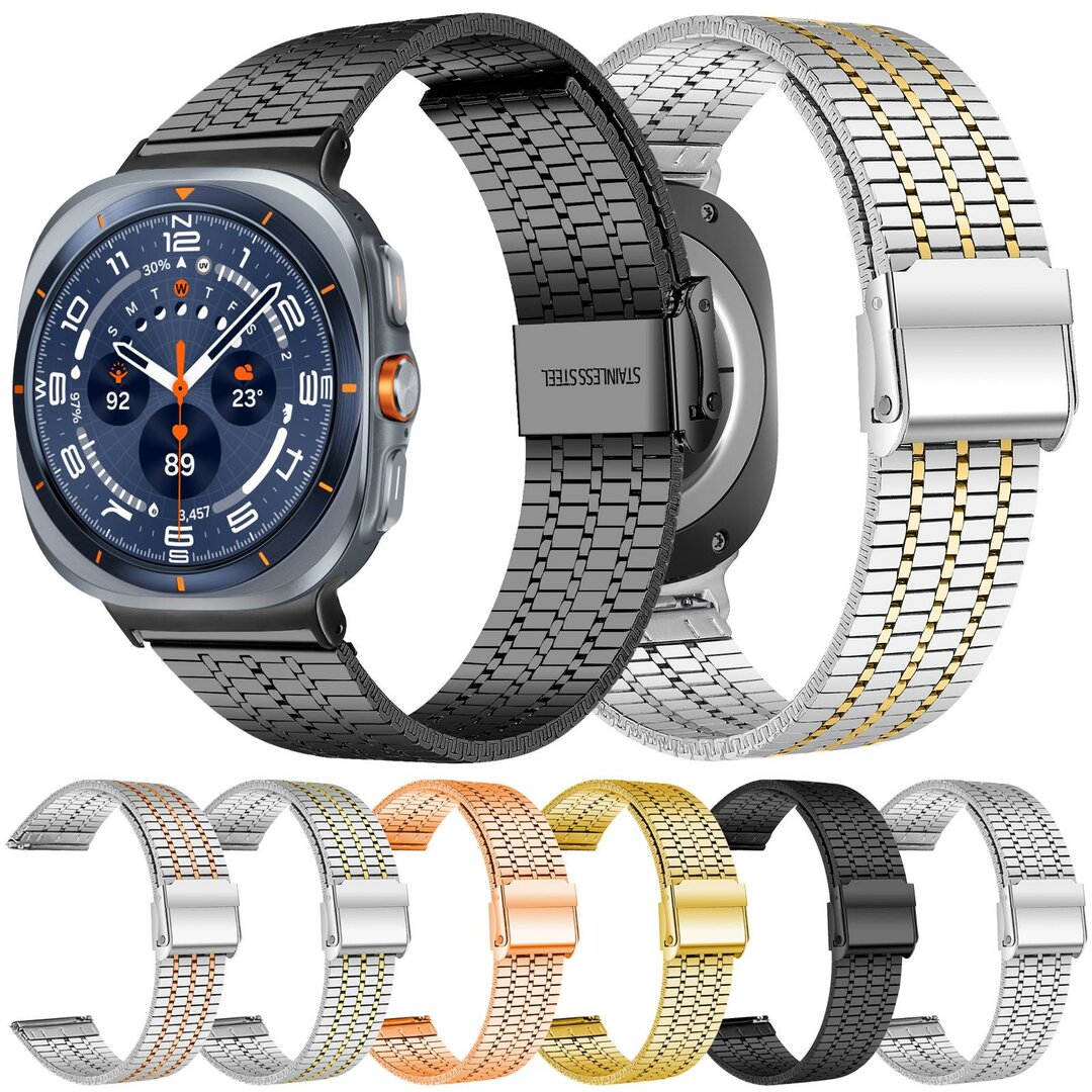 Stalen bandje - Zilver met ros&eacute; goud - Samsung Galaxy Watch Ultra - 47mm