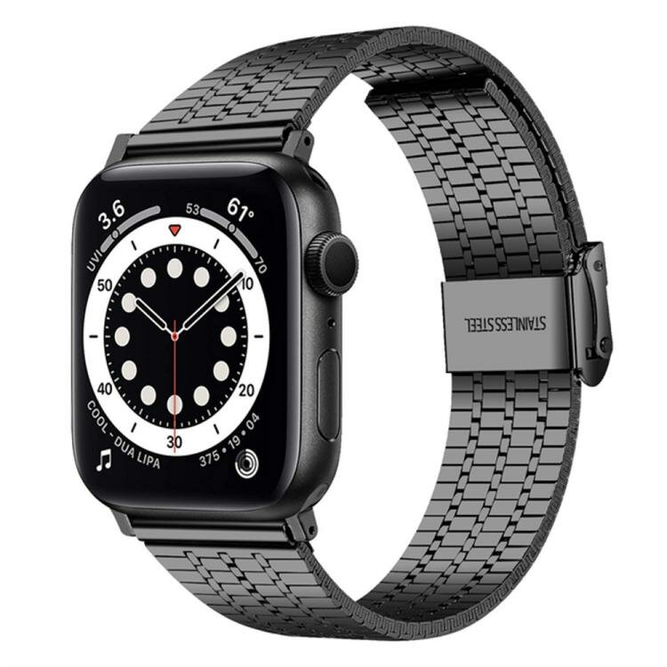 Metalen bandje - Zwart - Geschikt voor Apple watch 44mm / 45mm&nbsp;/ 46mm / 49mm