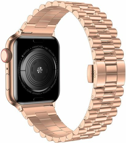 Metalen schakelband - Ros&eacute; goud - Geschikt voor Apple watch 38mm / 40mm / 41mm / 42mm