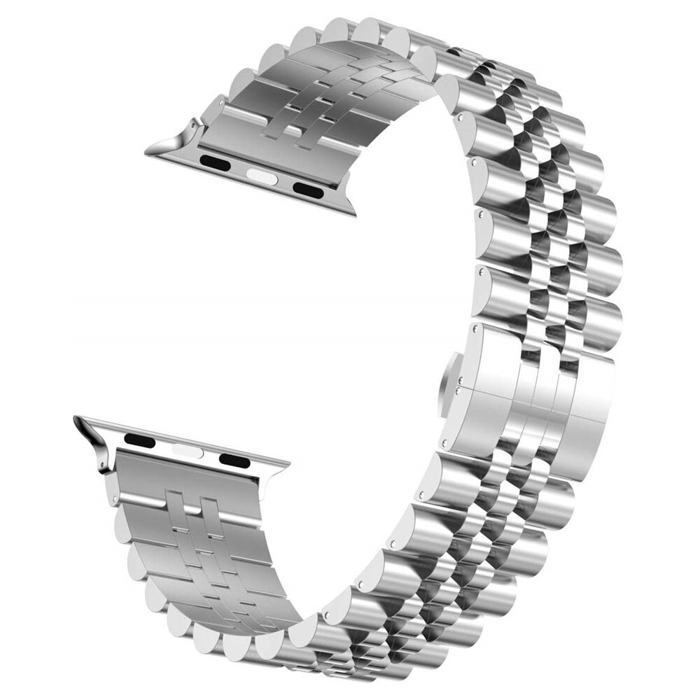Metalen schakelband - Zilver - Geschikt voor Apple watch 44mm / 45mm&nbsp;/ 46mm / 49mm