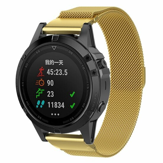 Milanese bandje - Goud - Garmin Fenix 8 / 8 Pro - 51mm
