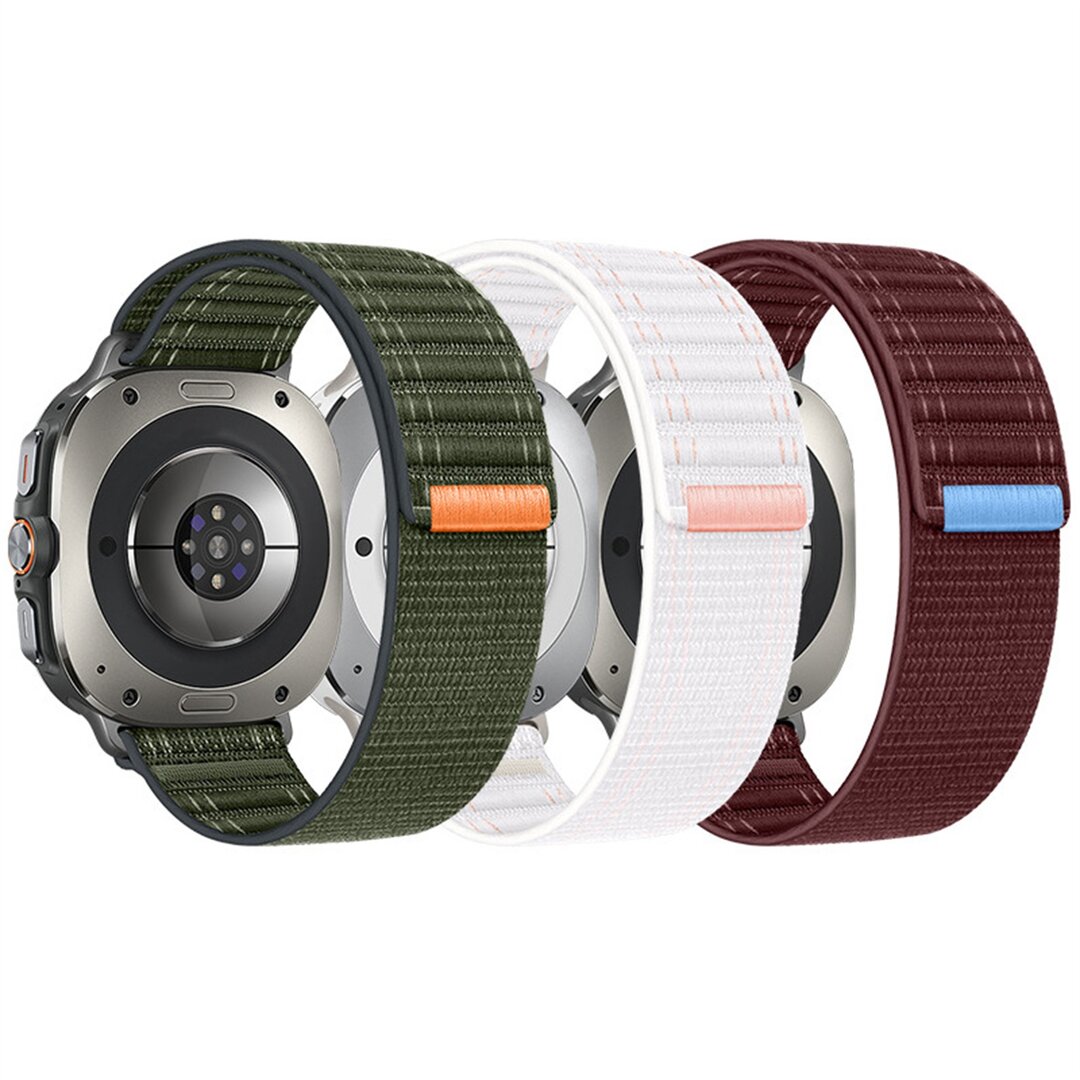 Nylon Wave band - Zwart - Samsung Galaxy Watch Ultra 47mm