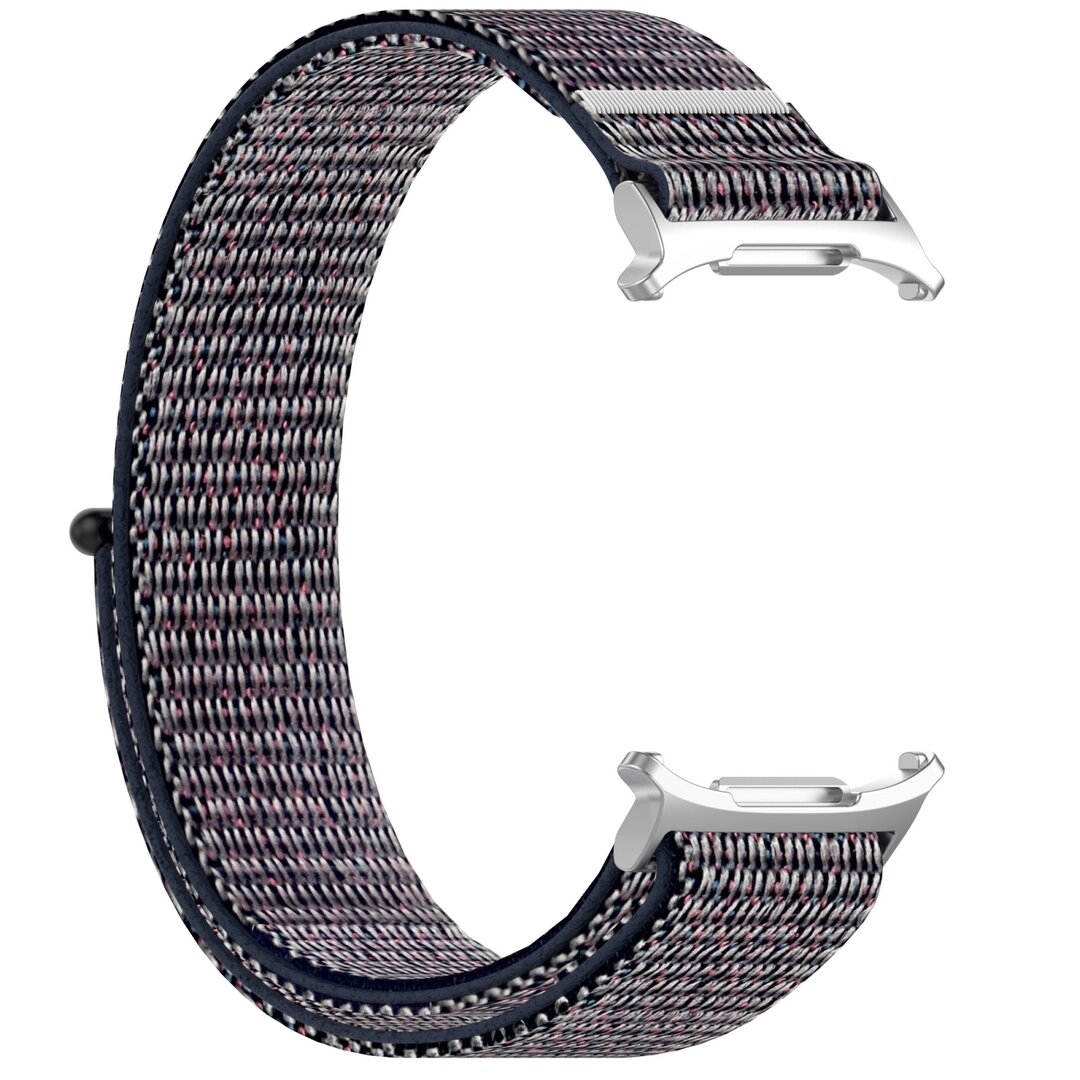 Nylon Sport loop bandje - Donkerblauw gem&ecirc;leerd - Samsung Galaxy Watch Ultra 47mm