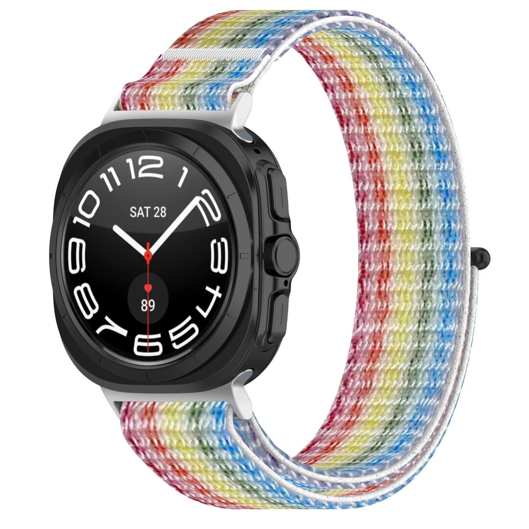 Nylon Sport loop bandje - Multicolor regenboog - Samsung Galaxy Watch Ultra 47mm