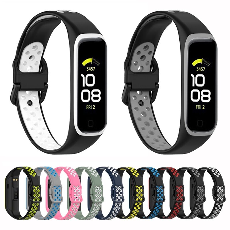 Siliconen band 2 kleurig - Groen / wit - Samsung Galaxy Fit 2