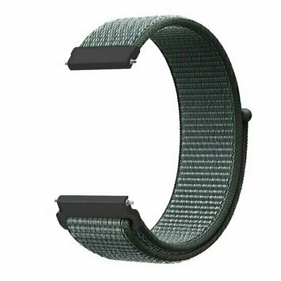 Sport Loop nylon bandje - Donkergrijs / blauw gem&ecirc;leerd - Huawei Watch 4 (pro) / 3 (pro) / Ultimate