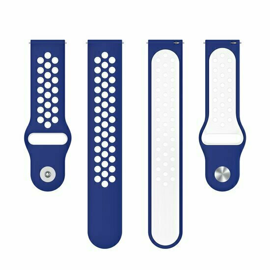 Sport Edition siliconen band - Blauw + wit - Huawei Watch 4 (pro) / 3 (pro) / Ultimate / Ultimate 2