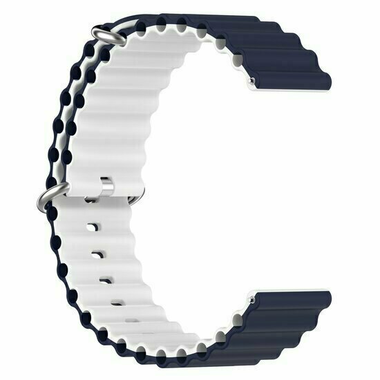Ocean Style siliconen bandje - Donkerblauw / wit - Huawei Watch 4 (pro) / 3 (pro) / Ultimate / Ultimate 2
