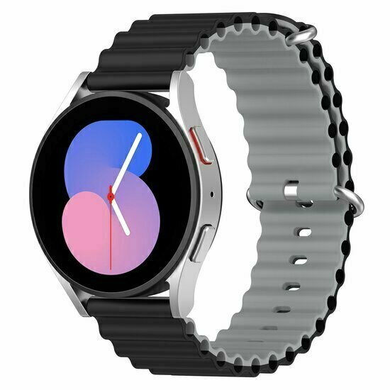 Ocean Style siliconen bandje - Zwart / grijs - Huawei Watch 4 (pro) / 3 (pro) / Ultimate / Ultimate 2