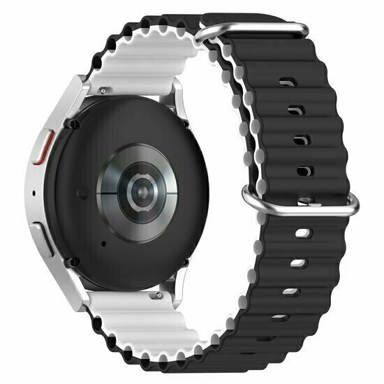 Ocean Style siliconen bandje - Zwart / wit - Huawei Watch 4 (pro) / 3 (pro) / Ultimate / Ultimate 2