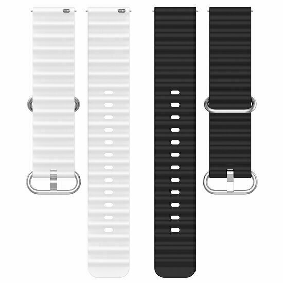 Ocean Style siliconen bandje - Zwart / wit - Huawei Watch 4 (pro) / 3 (pro) / Ultimate / Ultimate 2