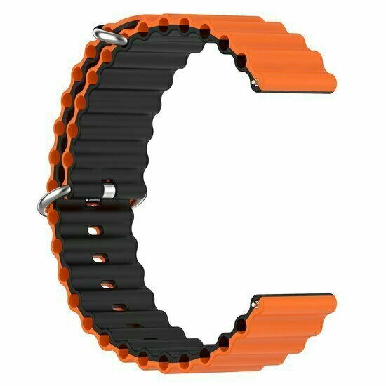 Ocean Style siliconen bandje - Oranje / zwart - Huawei Watch 4 (pro) / 3 (pro) / Ultimate / Ultimate 2