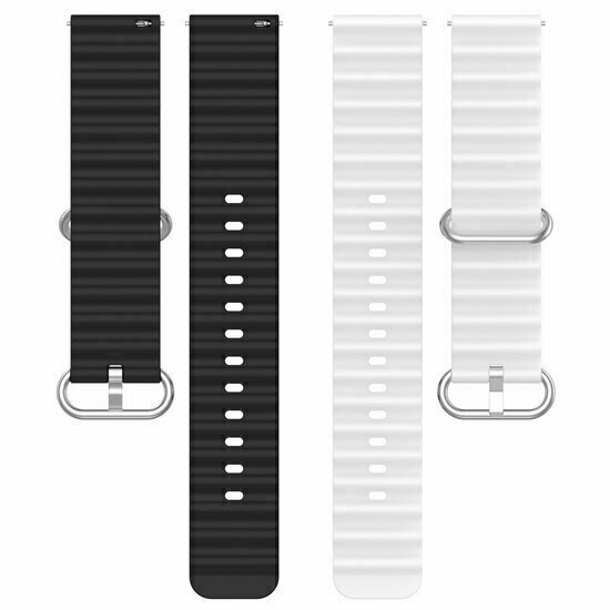 Ocean Style siliconen bandje - Wit / zwart - Huawei Watch 4 (pro) / 3 (pro) / Ultimate / Ultimate 2
