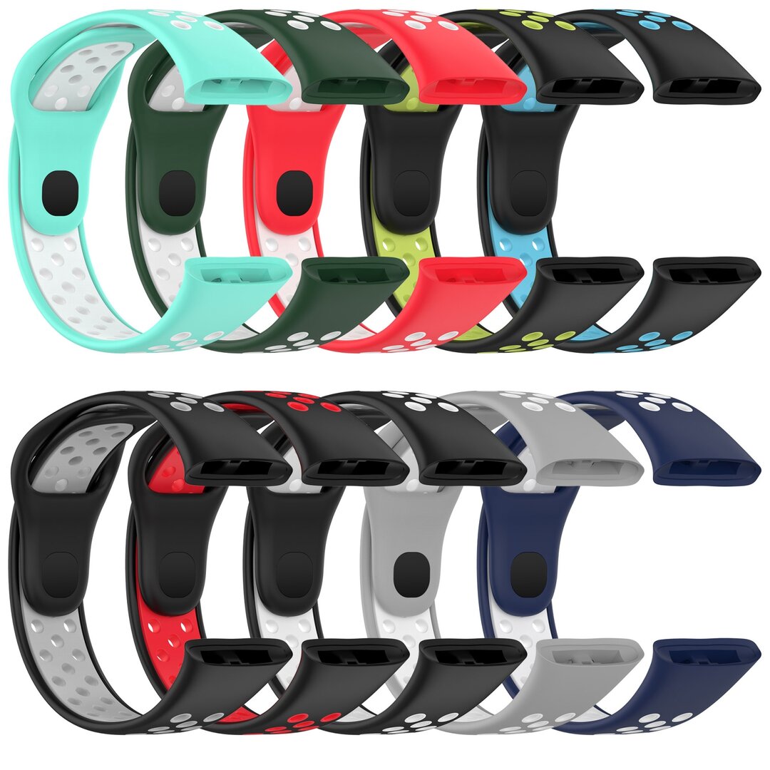Siliconen sportband - Grijs met wit - Xiaomi Redmi Watch 3