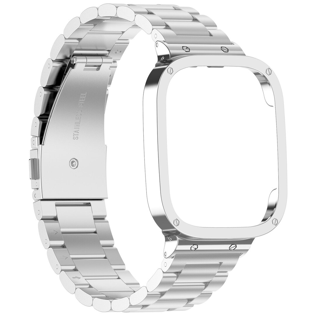 Stalen schakelband met case - Zilver - Xiaomi Redmi Watch 3