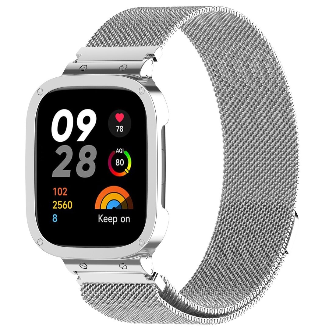 Milanese bandje met case - Zilver - Xiaomi Redmi Watch 3