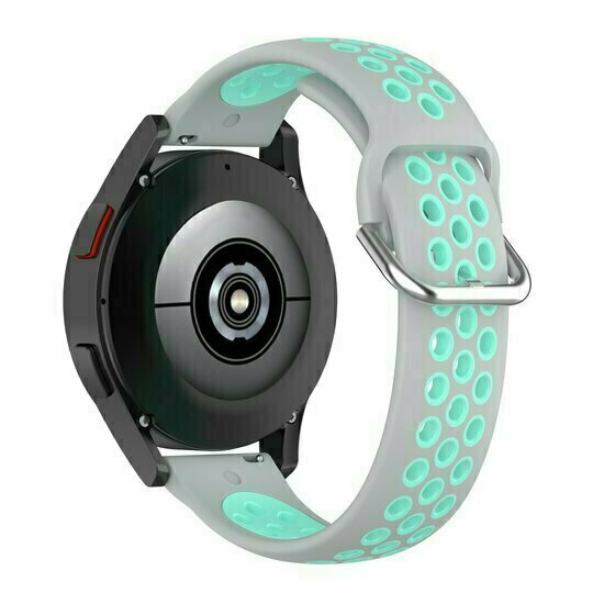 Siliconen sportbandje met gesp - Grijs + turquoise - Huawei Watch 4 (pro) / 3 (pro) / Ultimate / Ultimate 2