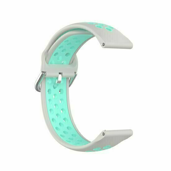 Siliconen sportbandje met gesp - Grijs + turquoise - Huawei Watch 4 (pro) / 3 (pro) / Ultimate / Ultimate 2