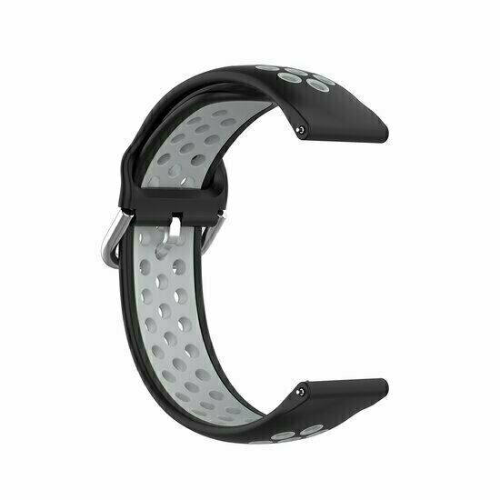 Siliconen sportbandje met gesp - Zwart + grijs - Huawei Watch 4 (pro) / 3 (pro) / Ultimate / Ultimate 2