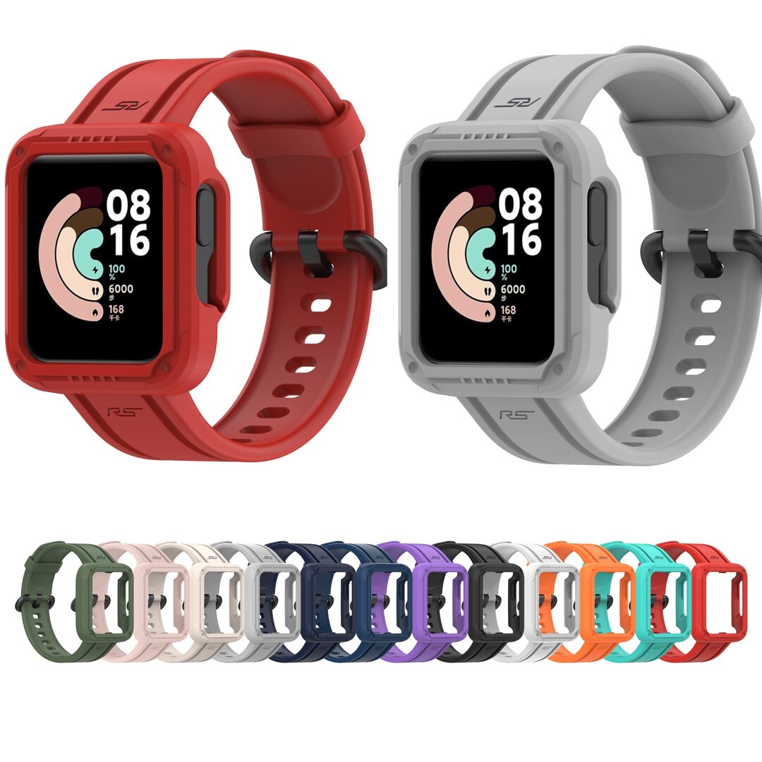 Siliconen sportband met case - Mintgroen - Xiaomi Redmi Watch 2 (Lite)