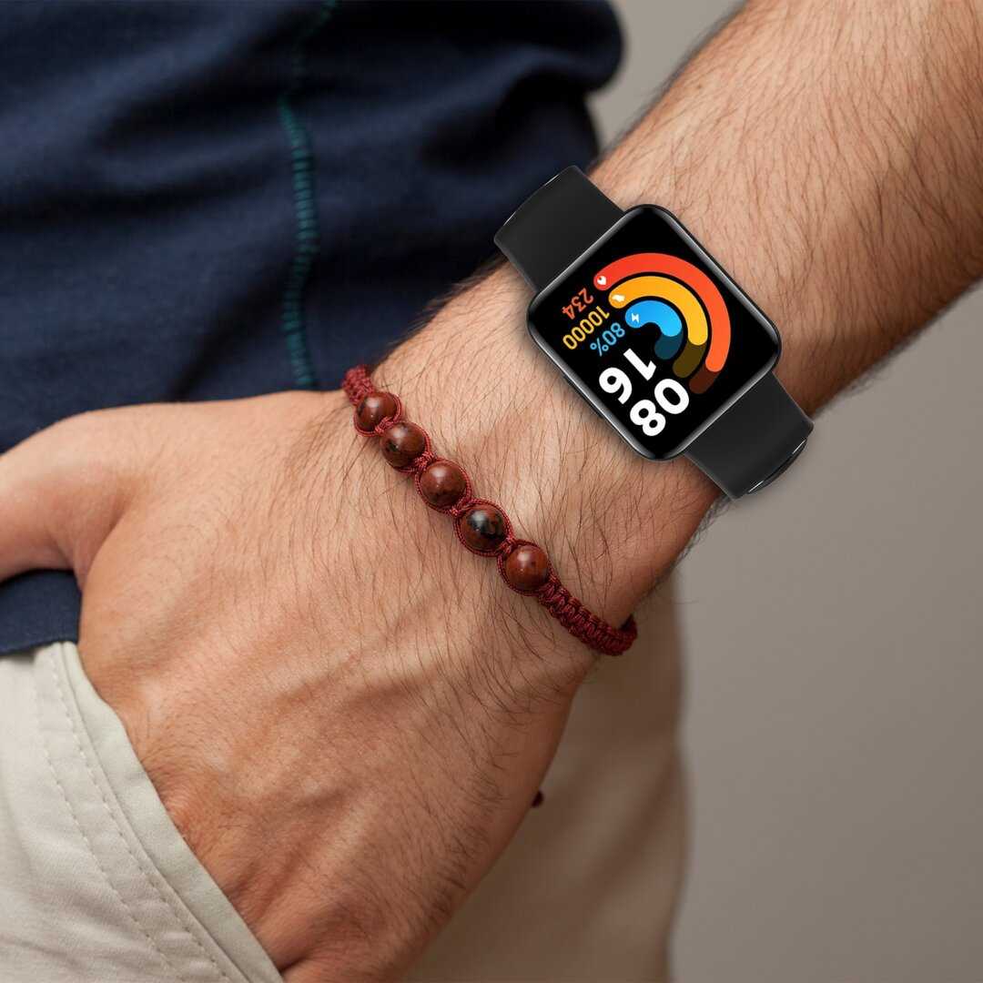 Tweekleurige sportband - Zwart met groen - Xiaomi Redmi Watch 2 (Lite)