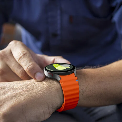 Wave Sportband met aansluitknop - Oranje -  Samsung Galaxy Watch 4 Classic - 42mm &amp; 46mm
