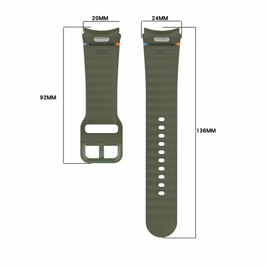 Wave Sportband met aansluitknop - Oranje -  Samsung Galaxy Watch 4 Classic - 42mm &amp; 46mm