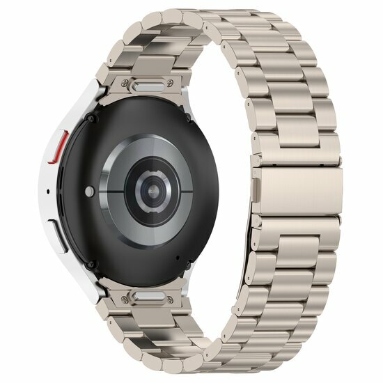 Stalen band met aansluitknop  - Titanium kleur - Samsung Galaxy Watch 4 Classic - 42mm &amp; 46mm