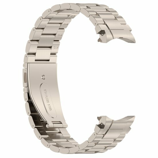 Stalen band met aansluitknop  - Titanium kleur - Samsung Galaxy Watch 4 Classic - 42mm &amp; 46mm