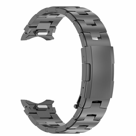 Titanium band met aansluitknop - Grafietgrijs - Samsung Galaxy Watch 4 Classic - 42mm &amp; 46mm