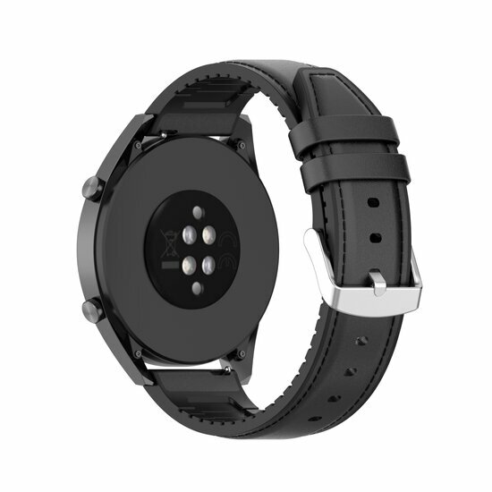 leer + siliconen bandje - Zwart - Samsung Galaxy Watch 4 Classic - 42mm &amp; 46mm