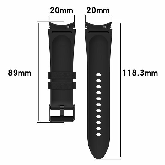 leer + siliconen bandje - Maat: small - Roze - Samsung Galaxy Watch 4 Classic - 42mm &amp; 46mm
