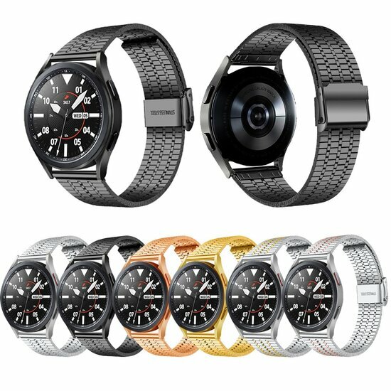 Stalen bandje - Zwart - Samsung Galaxy Watch 4 Classic - 42mm &amp; 46mm