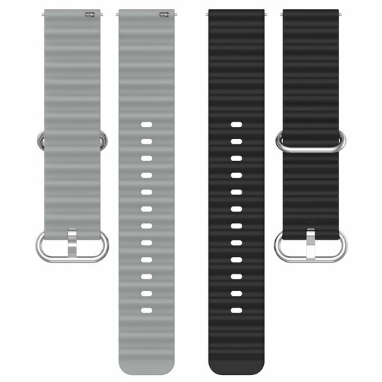 Ocean Style bandje - Zwart / grijs - Samsung Galaxy Watch 4 Classic - 42mm &amp; 46mm