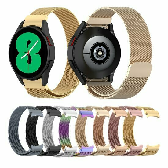 Samsung Galaxy Watch 4 - 40mm / 44mm - Milanese bandje (ronde connector) - Champagne goud