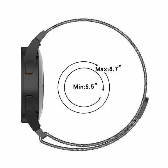 Samsung Galaxy Watch 4 - 40mm / 44mm - Milanese bandje (ronde connector) - Zwart