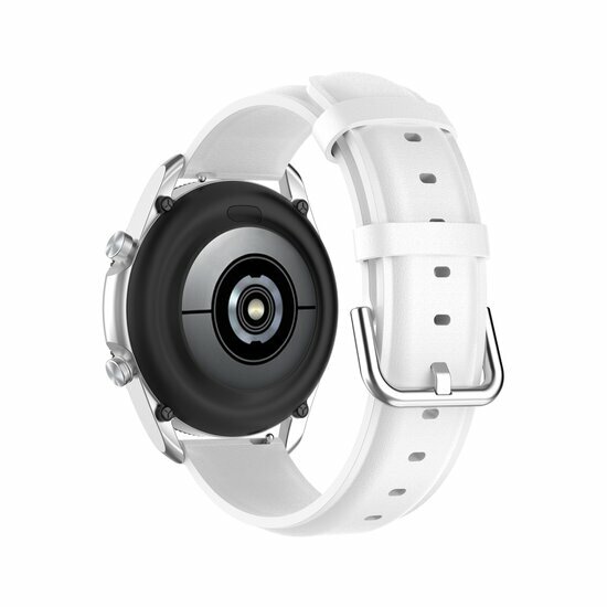 Classic leren bandje - Wit - Samsung Galaxy Watch 5 (Pro) - 40mm / 44mm / 45mm