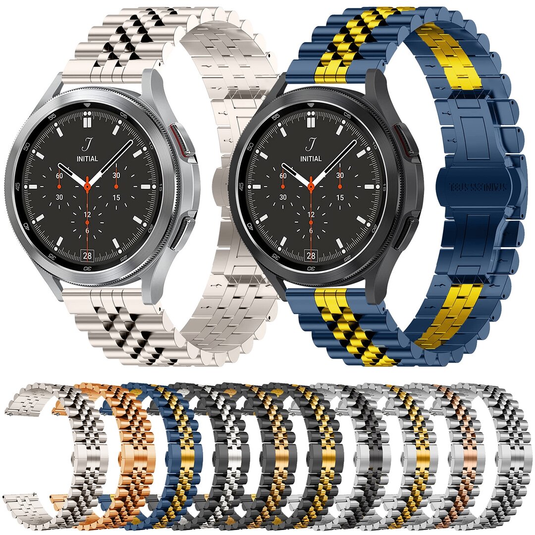 Stalen band - Zwart met goud - Garmin Approach S12 / S40 / S42