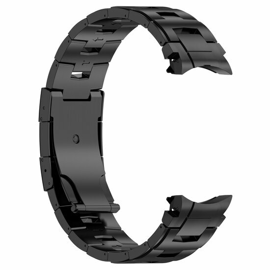 Titanium band met aansluitknop - Zwart - Samsung Galaxy Watch 6 Classic - 47mm &amp; 43mm