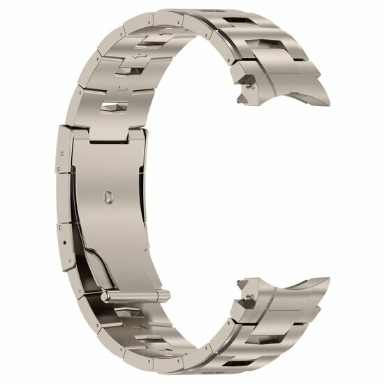 Titanium band met aansluitknop - Titanium kleur - Samsung Galaxy Watch 6 Classic - 47mm &amp; 43mm