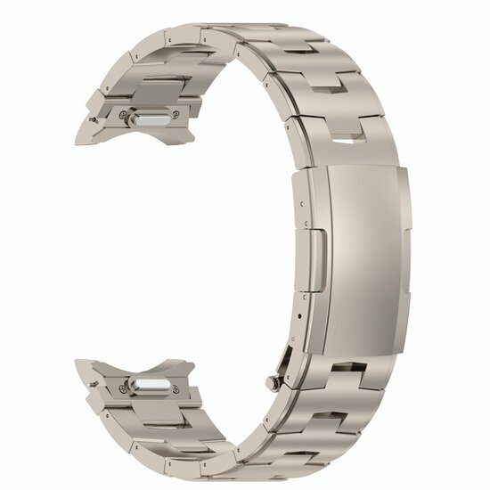 Titanium band met aansluitknop - Titanium kleur - Samsung Galaxy Watch 6 Classic - 47mm &amp; 43mm